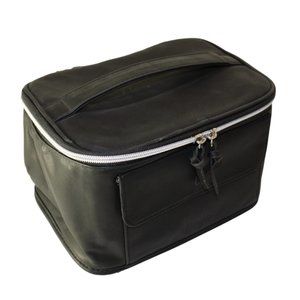 Matis Leather Black Cosmetic Makeup Bag Case